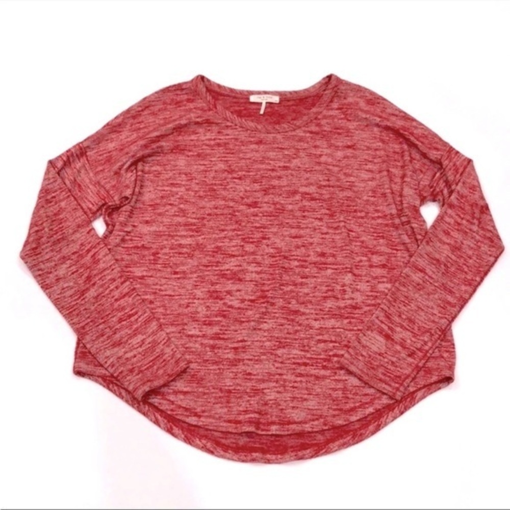 Rag & Bone Dropped Shoulder Long Sleeve Top XXS red / oversized